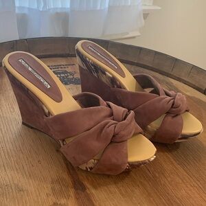 Via Spiga | Brown Suede Slip On Platform Heels 6.5